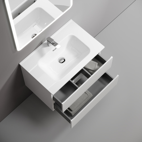 Тумба под раковину Sancos SNOB R SNR70W 69х45х50 подвесная цвет белый - фото 5